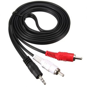 Cable Audio Nano Cable JACK3.5/M - 2XRCA/M Estereo 1,5M Negro