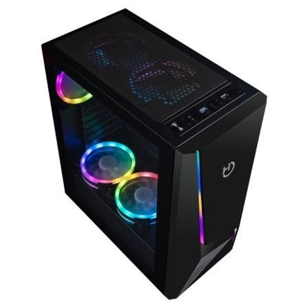 Hiditec Caja ATX V20 PRO ARGB CRISTAL TEMPLADO Negra - Imagen 3