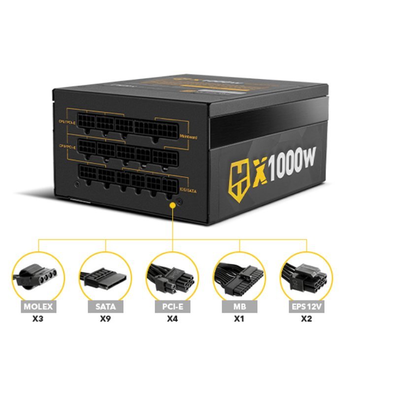 NOX HUMMER Fuente alimentacion X1000W Mod. 80+Gold - Imagen 2