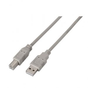 Cable USB 2.0 Impresora Aisens A101-0001/ USB Macho - USB Macho/ 1m/ Beige