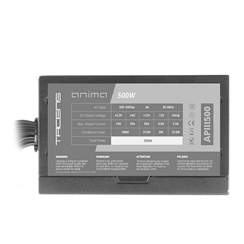 Tacens ANIMA Fuente APIII500 500W PSU 85% EF Black - Imagen 3