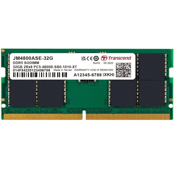 SODIMM 32GB 4800Mhz DDR5 TRANSCEND 1.1V CL40 2Rx8 JM4800ASE-32G