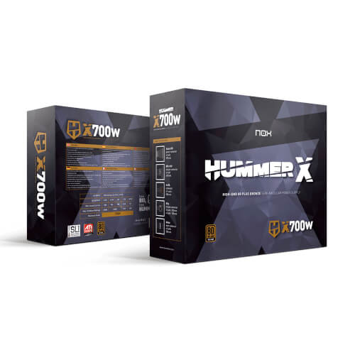 750W NOX HUMMER X PFC-ACTIVO 80+GOLD MODULAR 12CM ATX - Imagen 2