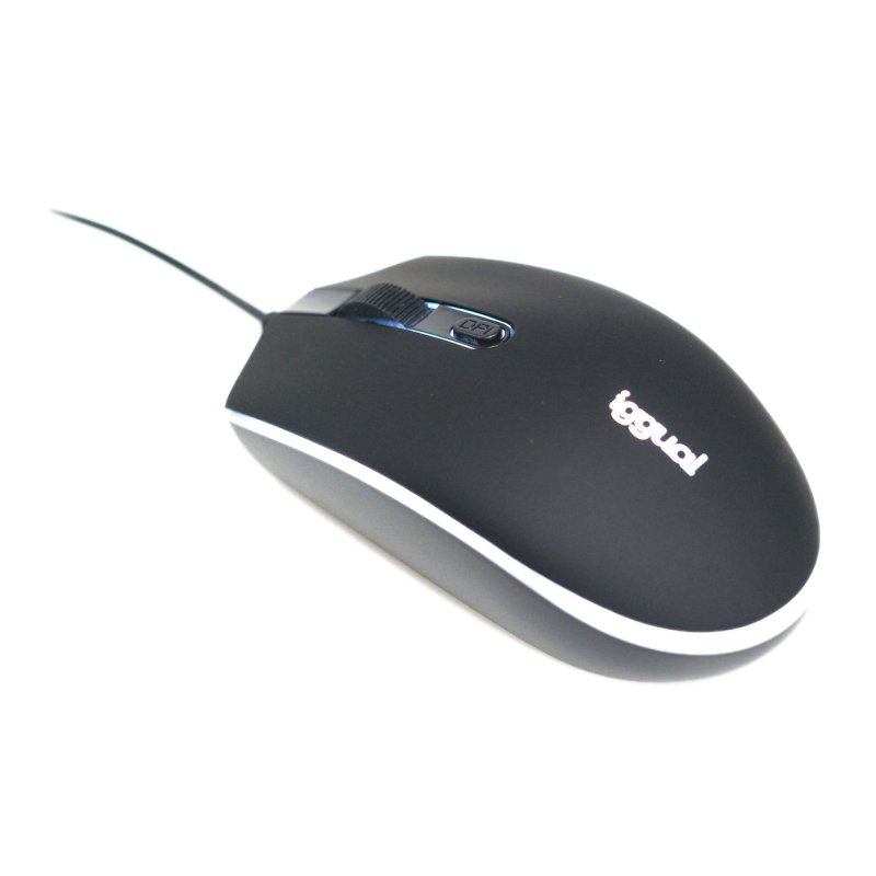 iggual Ratón óptico COM-LED-1600DPI negro - Imagen 2