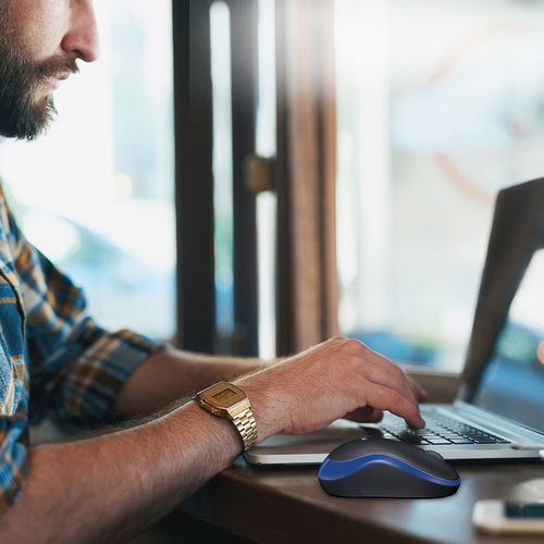 RATON LOGITECH M185 OPTICO 1000DPI INALAMBRICO NEGRO/AZUL - Imagen 4