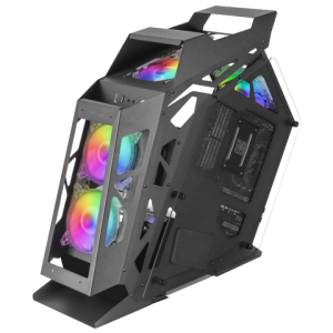 Mars Gaming Controladora Chroma ARGB - Medida en mm: 540x234x500 - Iluminacion Addressable RGB + 39 Modos de Luz - Doble Ventana Cristal Templado - Micro-ATX con Interior XL - Compatibilidad con Placas Base MicroATX/Mini-ITX - Color Negro