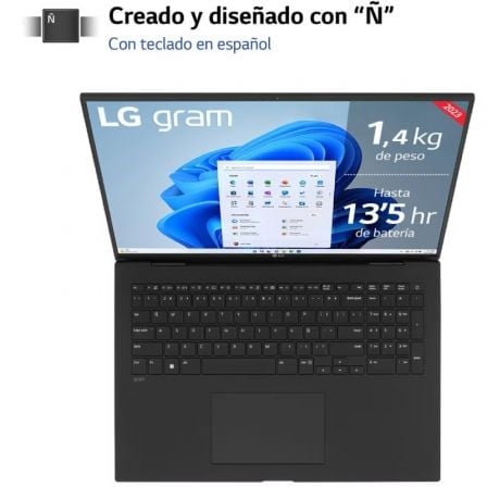 LG 17Z90R i7-1360P 32GB 1TB 3050 W11H 17" IPS - Imagen 2
