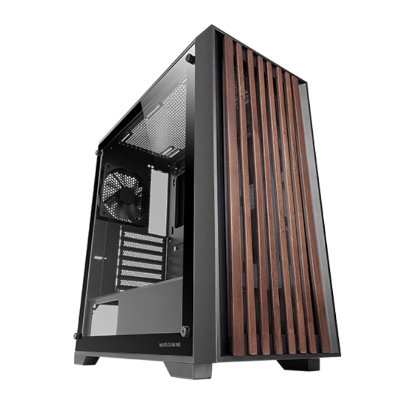 Caja SemiTorre ATX MC-WOOD NEGRO MARS GAMING
