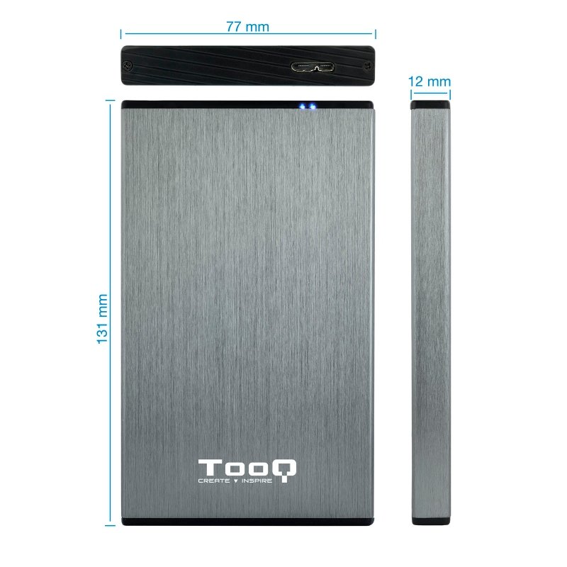Tooq TQE-2527G Caja HDD 2.5" USB 3.1 Gen1/USB 3.0 - Imagen 3