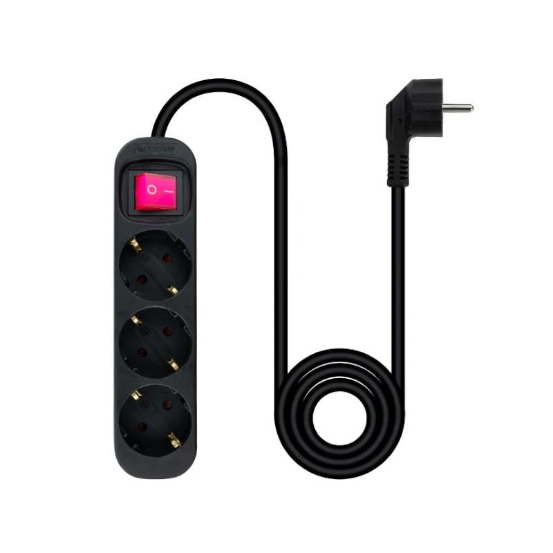 Nanocable Regleta 3 Tomas Interruptor Negro - Imagen 2