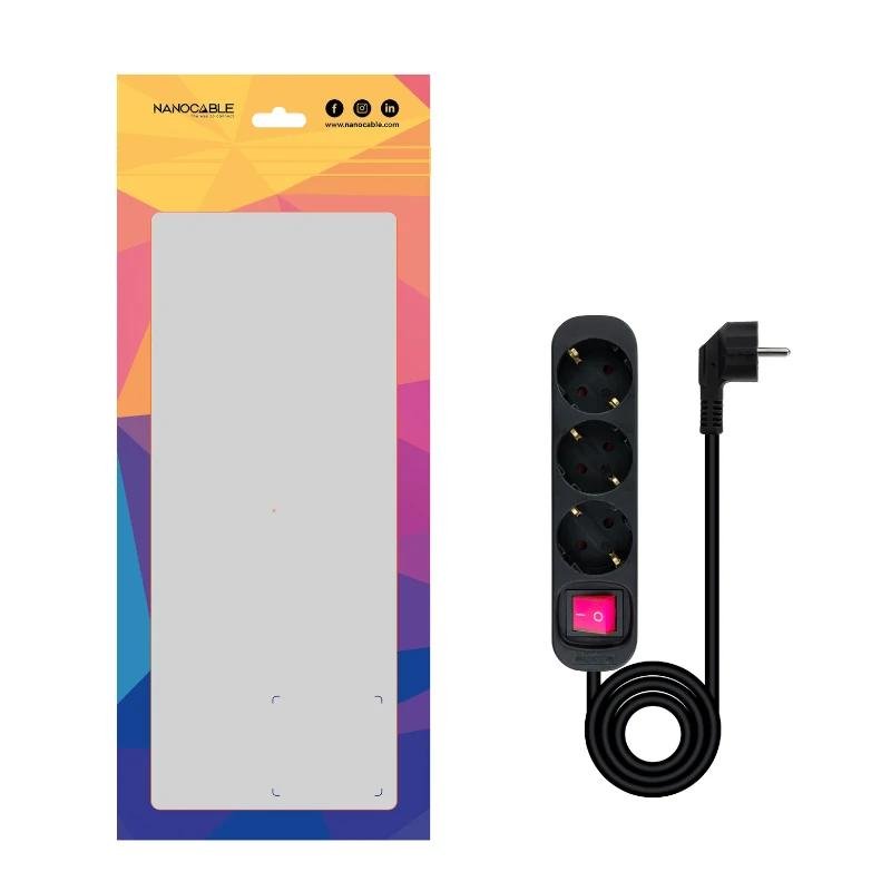 Nanocable Regleta 3 Tomas Interruptor Negro - Imagen 3