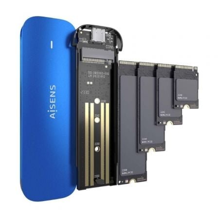 Caja Externa para Disco SSD M.2 NVMe Aisens ASM2-026BLU/ USB 3.2/ Sin tornillos - Imagen 3
