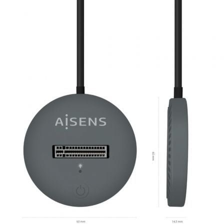 Dock USB Tipo-C para SSD M2 SATA/NVMe Aisens ASUC-M2D014-GR/ Gris - Imagen 3