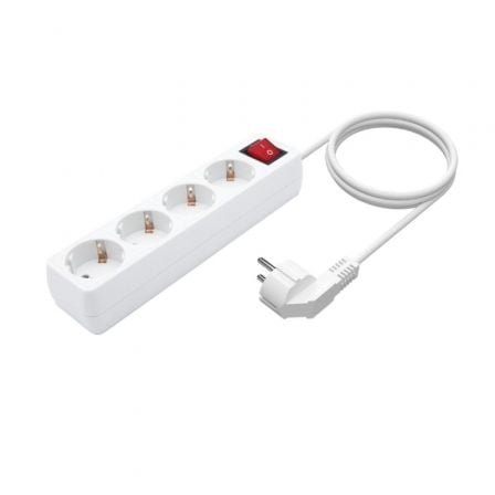 Regleta con Interruptor Aisens A154-0649/ 4 Tomas de Corriente/ Cable 1.4m/ Blanco - Imagen 2