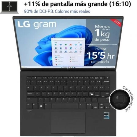 LG Gram 14Z90R-Q.AP75B Intel Core i7-1370P/ 32GB/ 512GB SSD/ 14"/ Win11 Pro - Imagen 2