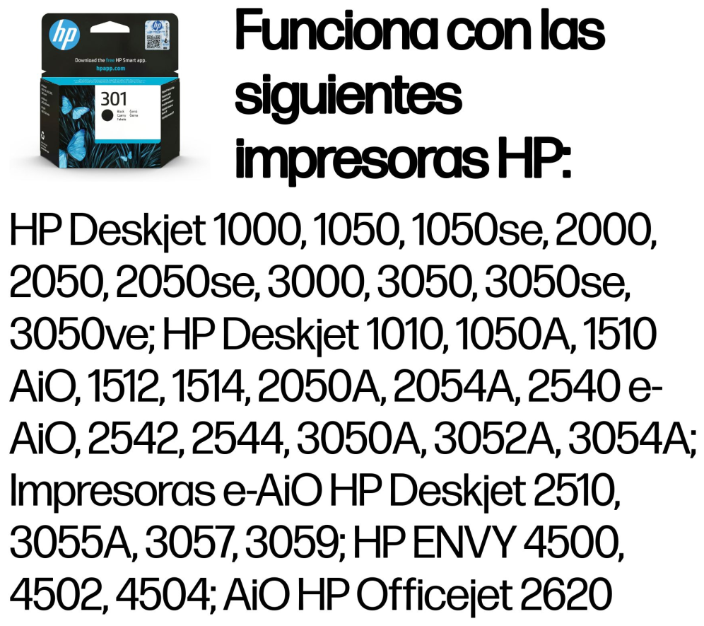 Tinta HP CH561EE Nº 301 Negro 190 PAG. - Imagen 2