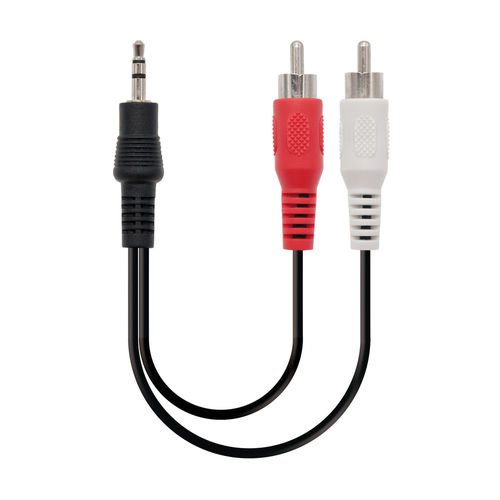 Cable Audio Nano Cable JACK3.5/M - 2XRCA/M Estereo 1,5M Negro