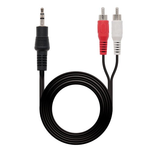 Cable Audio Nano Cable JACK3.5/M - 2XRCA/M Estereo 1,5M Negro - Imagen 3