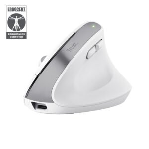 RATON OPTICO WIRELESS ERGONOMICO VERTICAL BAYO+ BLANCO TRUST