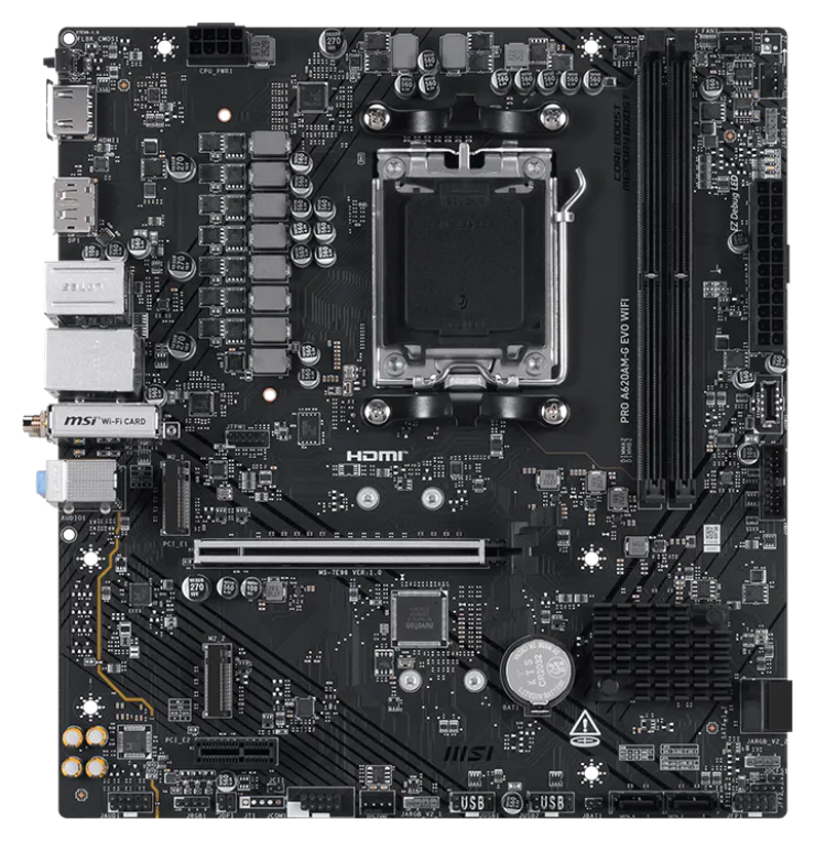 MSI Placa Base PRO A620AM-G EVO WIFI DDR5 mATX - Imagen 2