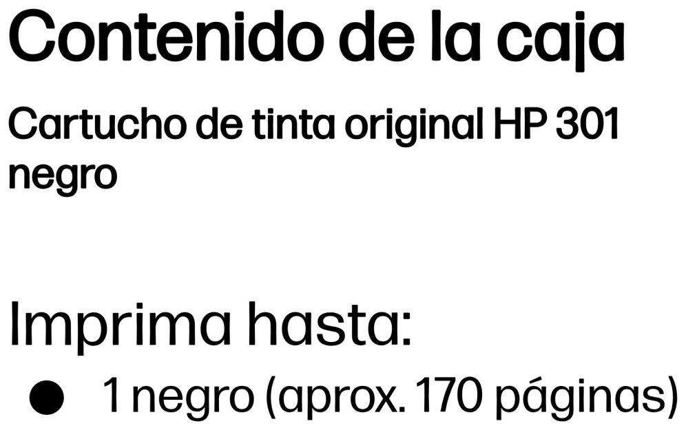 Tinta HP CH561EE Nº 301 Negro 190 PAG. - Imagen 3