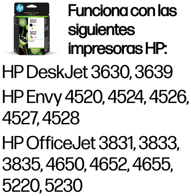 HP Cartucho Multipack 302 Negro+ Color - Imagen 2