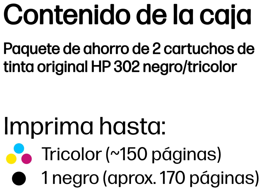 HP Cartucho Multipack 302 Negro+ Color - Imagen 3