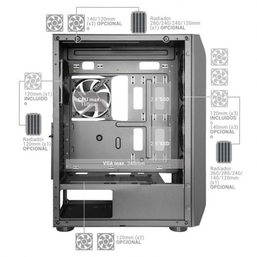 MARS GAMING CAJA MC-PRO2 E-ATX XL BLACK - Imagen 2