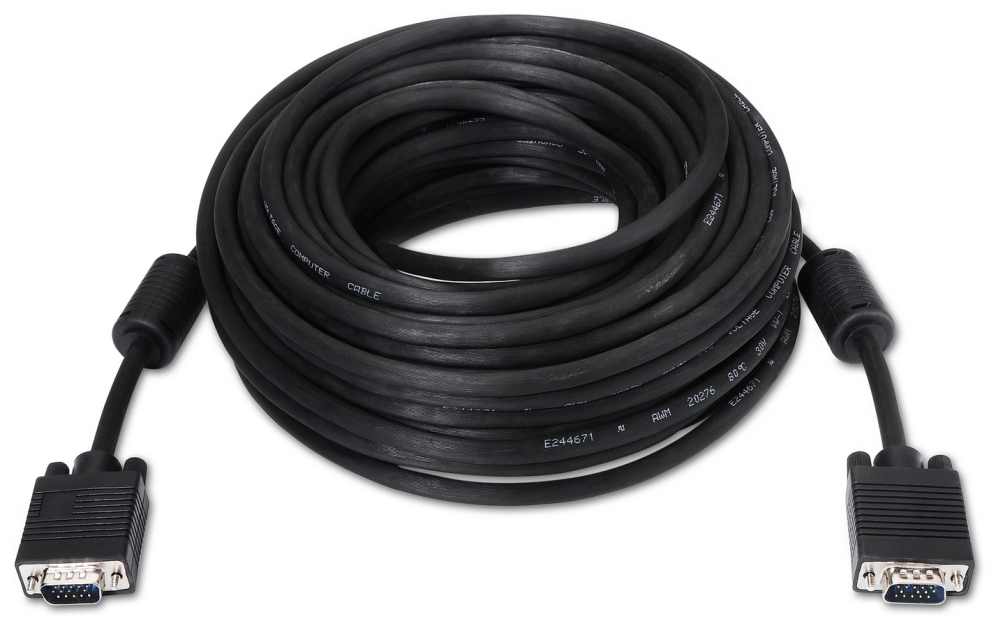 Cable SVGA Aisens A113-0076/ HDB15 Macho - HDB15 Macho/ 20m/ Negro - Imagen 2