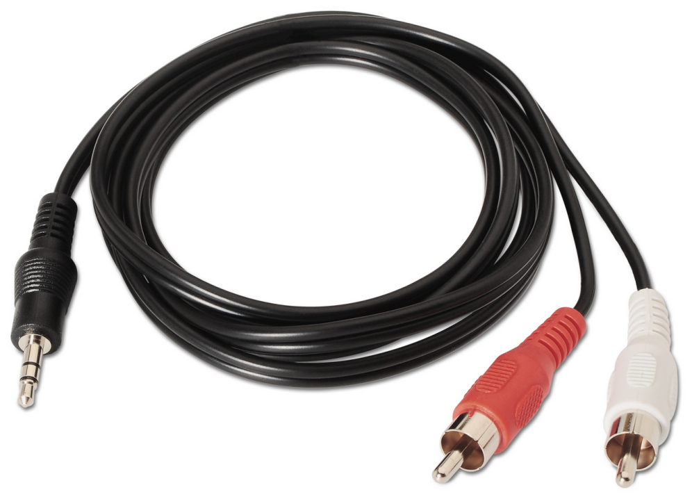 Cable Estéreo Aisens A128-0148/ Jack 3.5 Macho - 2x RCA Macho/ 3m/ Negro - Imagen 2