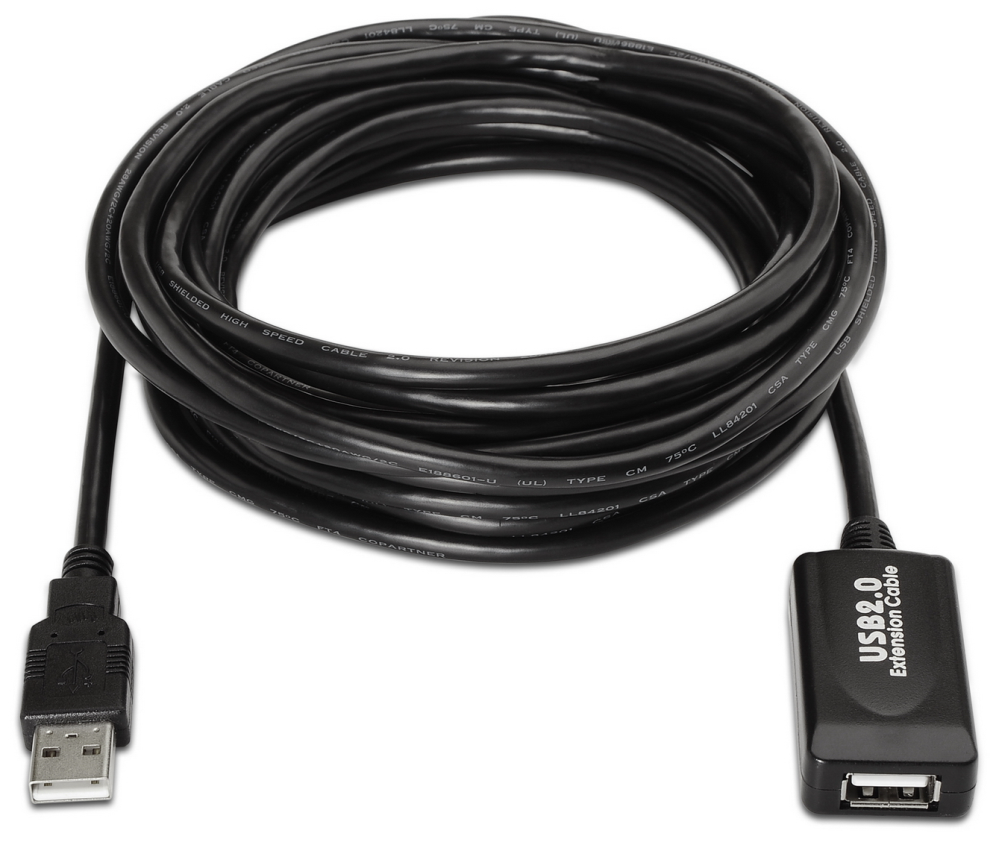 Cable Alargador USB 2.0 Aisens A101-0018/ USB Macho - USB Hembra/ 5m/ Negro - Imagen 2
