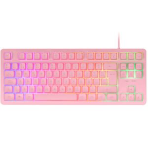 TECLADO HIBRIDO MECANICO F-RGB MK023ES ROSA MARS GAMING