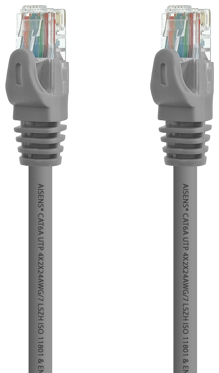 Cable de Red RJ45 UTP Aisens A145.0327 Cat.6A/ 2m/ Gris - Imagen 2