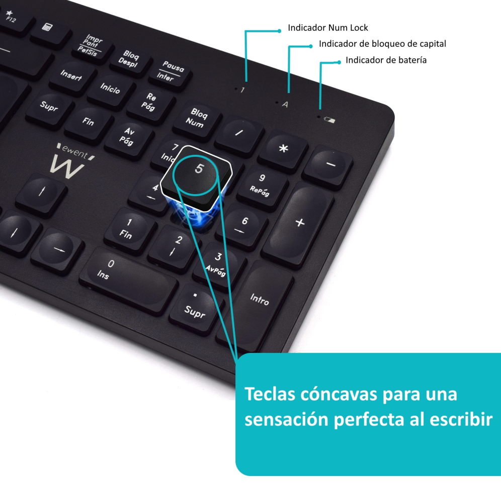 Ewent Teclado+Ratón Inalámbrico EW3256 Negro - Imagen 3