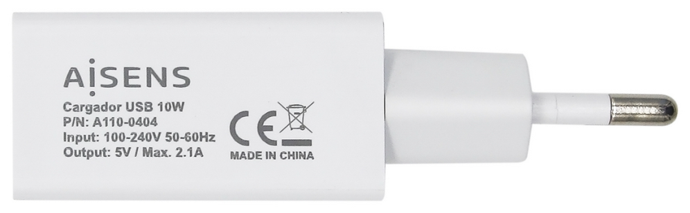 Cargador de Pared Aisens A110-0404/ 1xUSB/ 10W - Imagen 2