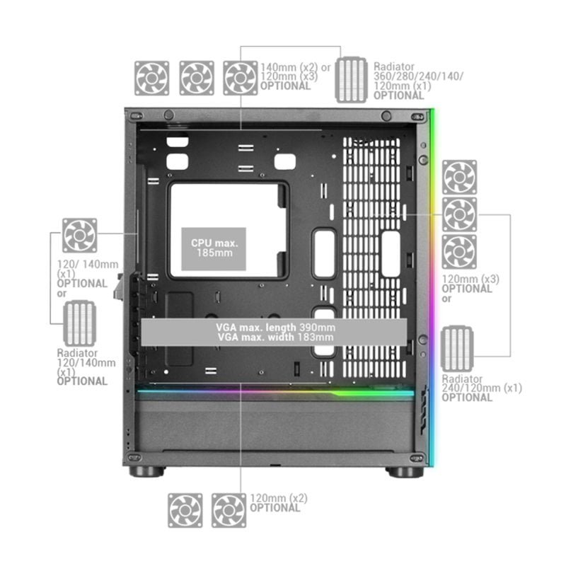 MARS GAMING Caja Atx MCULTRA XXL Premium Black - Imagen 4