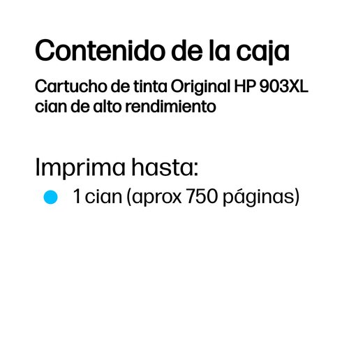 HP 903XL T6M03AE Cartucho Cyan Officejet Pro 6960 - Imagen 3