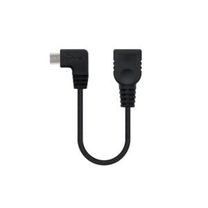 Cable USB Nano Cable USB 2.0 A/H - Micro USB 2.0 B/M Acodado 15CM Negro OTG