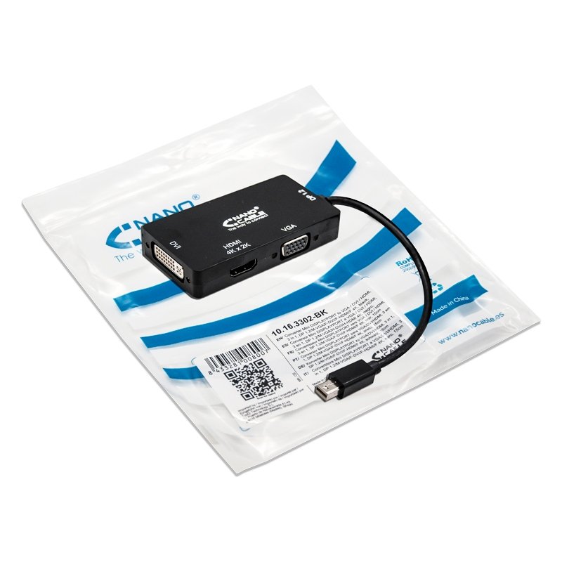 CONVERSOR MINI DISPLAYPORT A VGA / DVI / HDMI, 3 E - Imagen 2