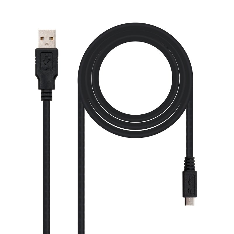 Cable USB Nano Cable USB 2.0 A/M - Micro USB 2.0 B/M 0.8 M Negro