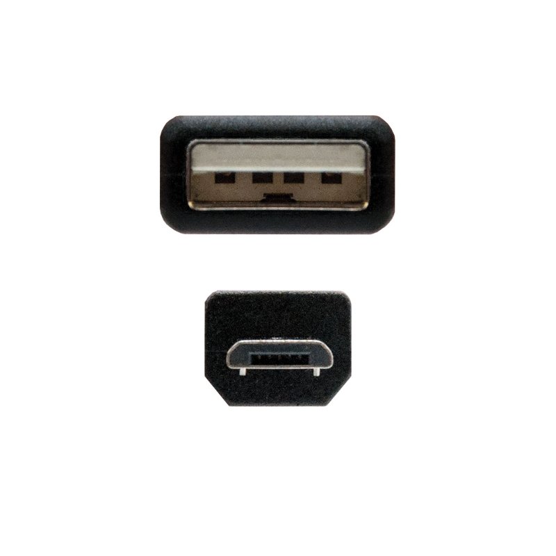 Cable USB Nano Cable USB 2.0 A/M - Micro USB 2.0 B/M 0.8 M Negro - Imagen 3