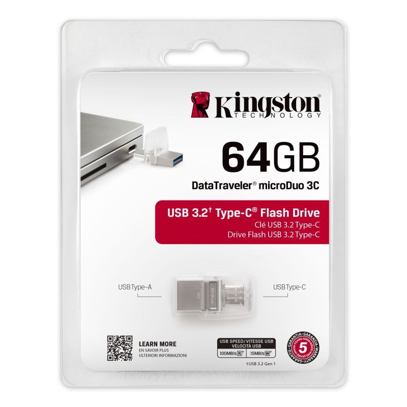 Kingston DataTraveler MicroDuo 3C 64GB USB3.2 - Imagen 4