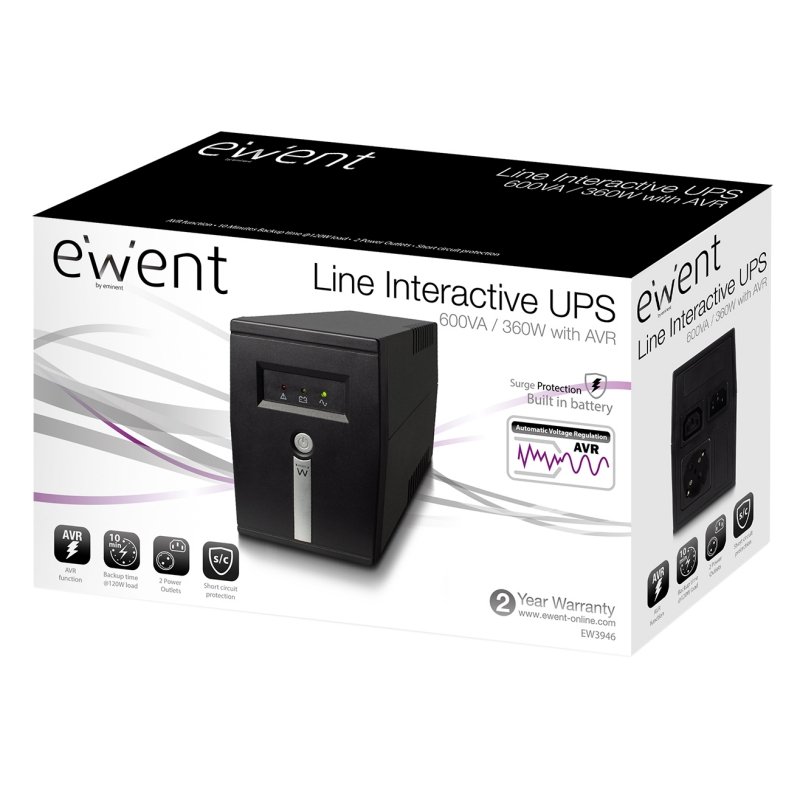 EWENT SAI EW3946 UPS 600VA Line Interactive - Imagen 4
