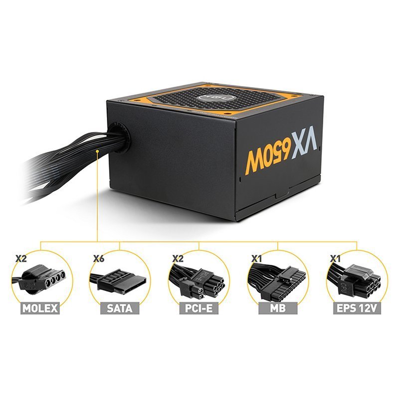 Fuente Alimentación 650W Nox URANO VX PFC Activo 80+Bronze 6SATA 12cm ATX - Imagen 2