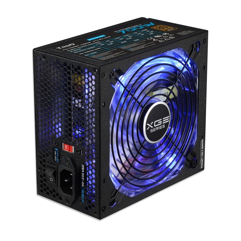 Fuente Alimentación 700W Tooq Gaming PFC-Activo 80+ 8SATA 14CM ATX Led Azul - Imagen 3