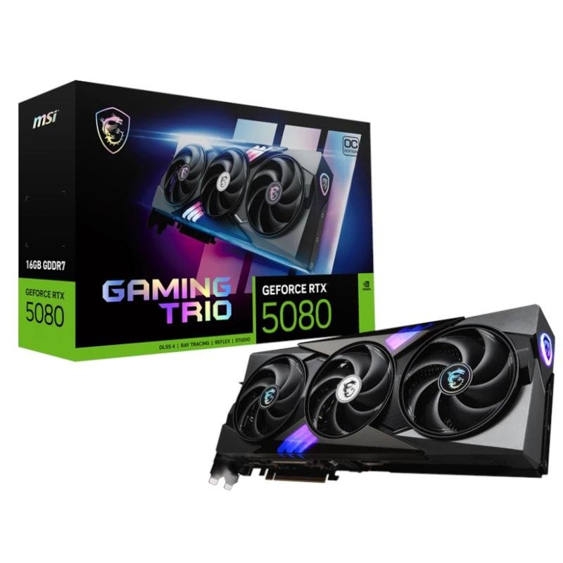 MSI NVIDIA RTX 5080 GAMING X TRIO OC 16GB DDR7 - Imagen 2