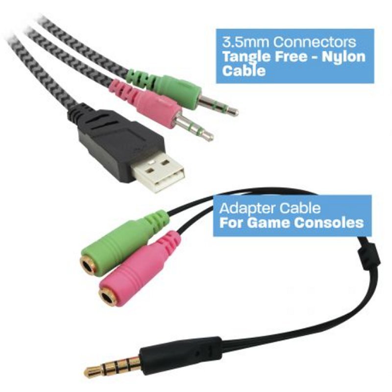 Auriculares C/Micrófono EWENT PL3321 Gaming USB RGB NEGRO - Imagen 3