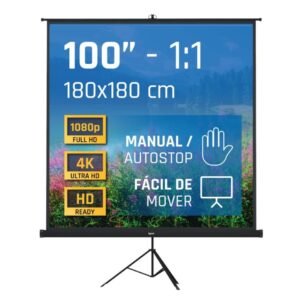 iggual Pantalla Mural 180x180 cm con Trípode+bolsa