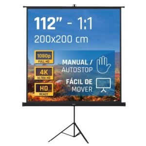 iggual Pantalla Mural 200x200 cm con Trípode+bolsa