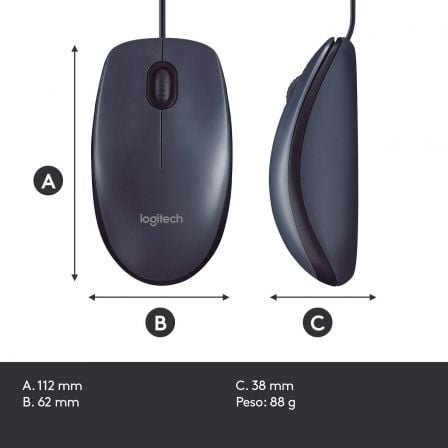Logitech Ratón B100 OEM Negro - Imagen 4